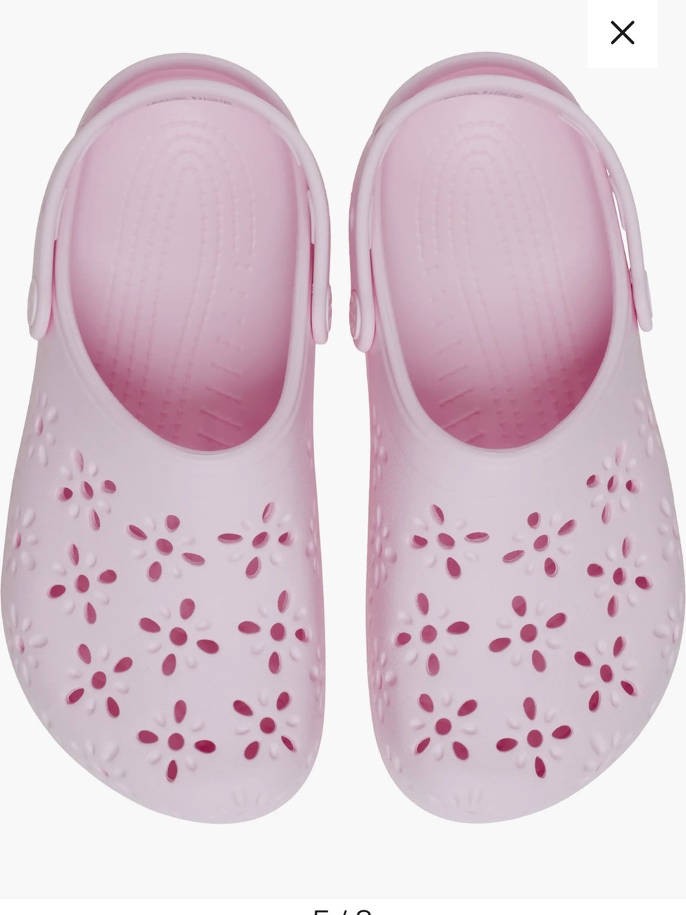 CROCS Women's Classic Floral Cutout Clog in Light Pink Size 6 NWT - Picture 2 of 11